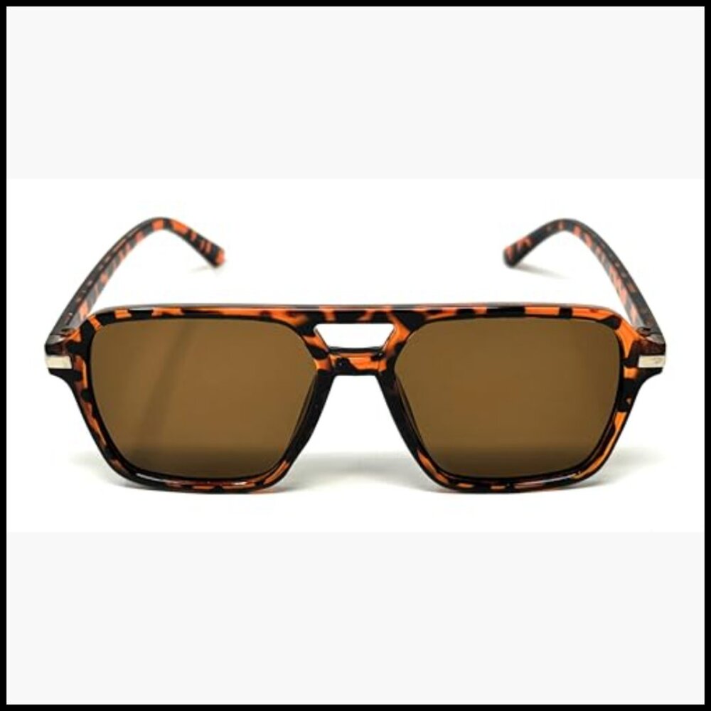 Retro Aviator Sunglasses Rectangular Frame UV400 … - image 2